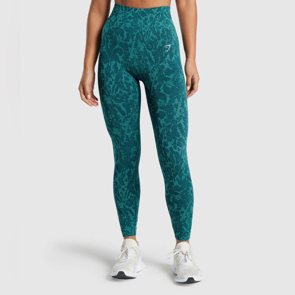 Women’s Gymshark Adapt Animal Seamless Leggings, Teal, Medium